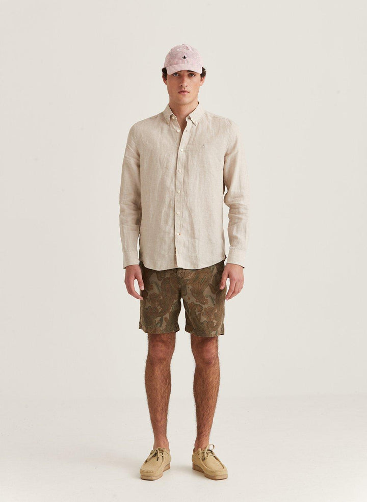 Douglas BD Linen Shirt LS  Khaki