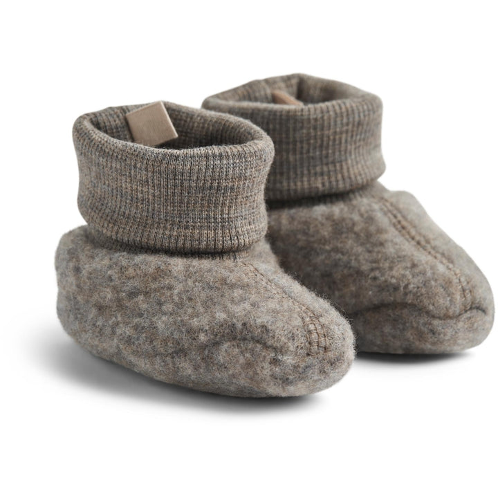 WOOL FLEECE BOOTIES LEI  Brown Melange