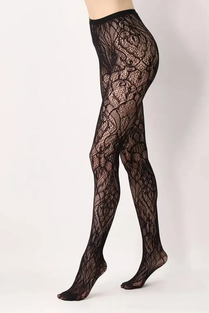 Lace net tights  Black