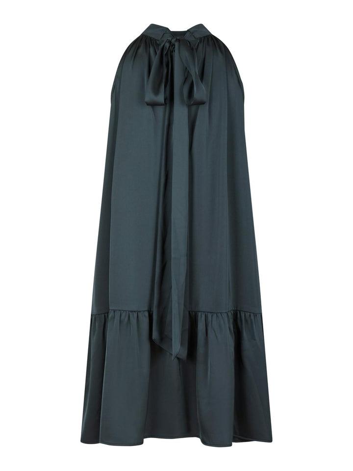 ALADIA DRAPY SATIN DRESS  Dark Navy