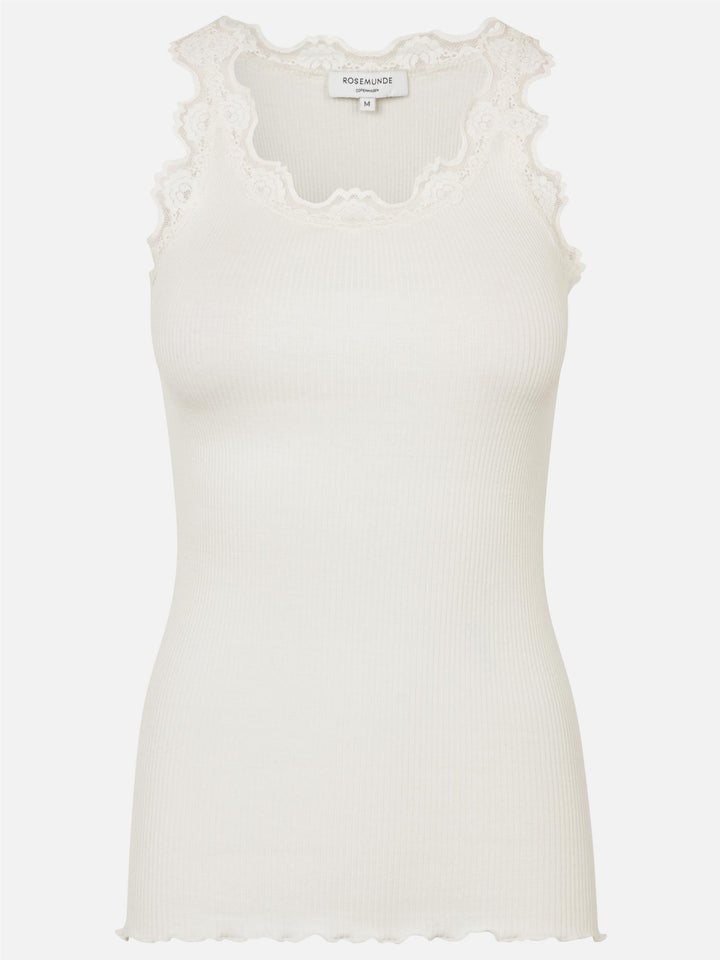 BABETTE SILK TOP W/LACE  Ivory