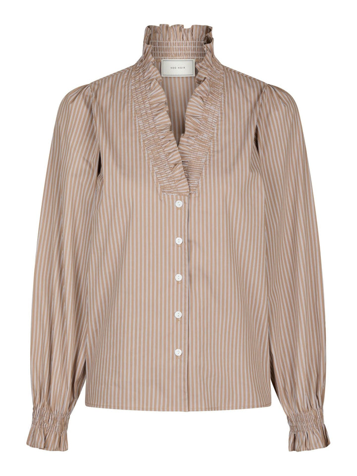 Brielle Stripe Shirt  Brown