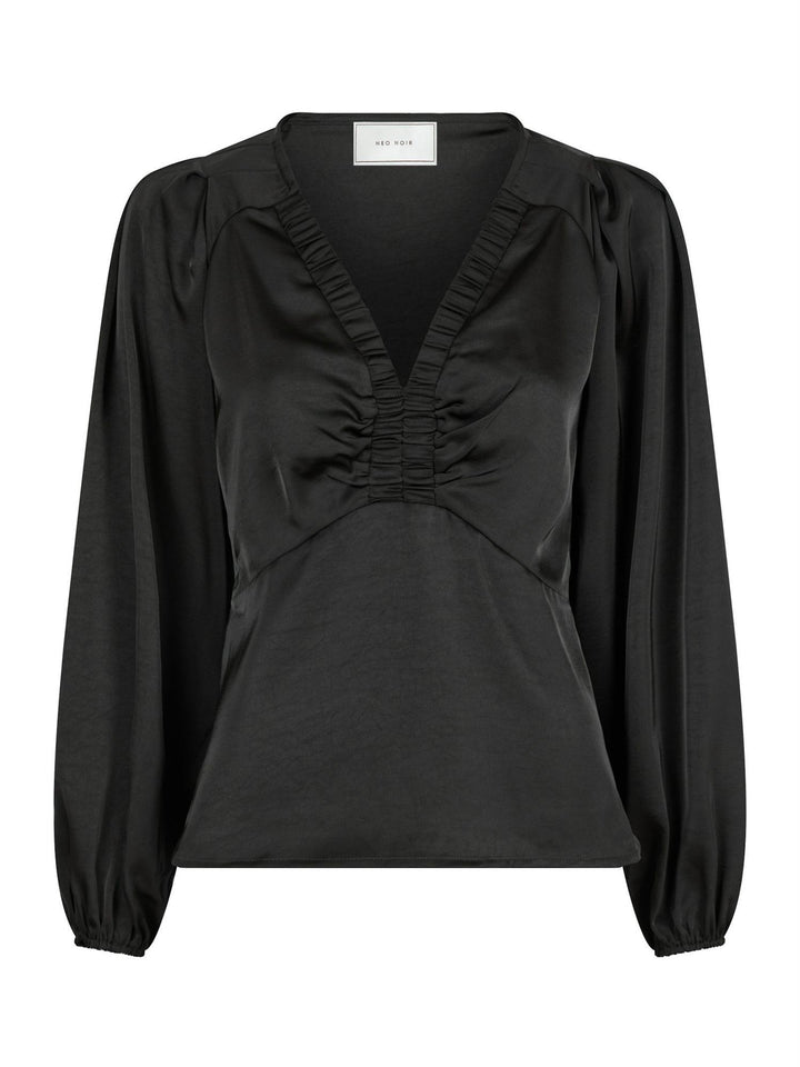 Istana Heavy Sateen Blouse  Black