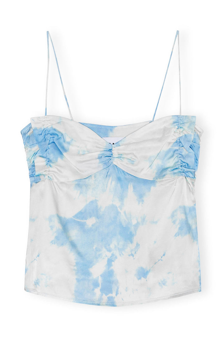 Printed Satin Slip Top  Powder Blue