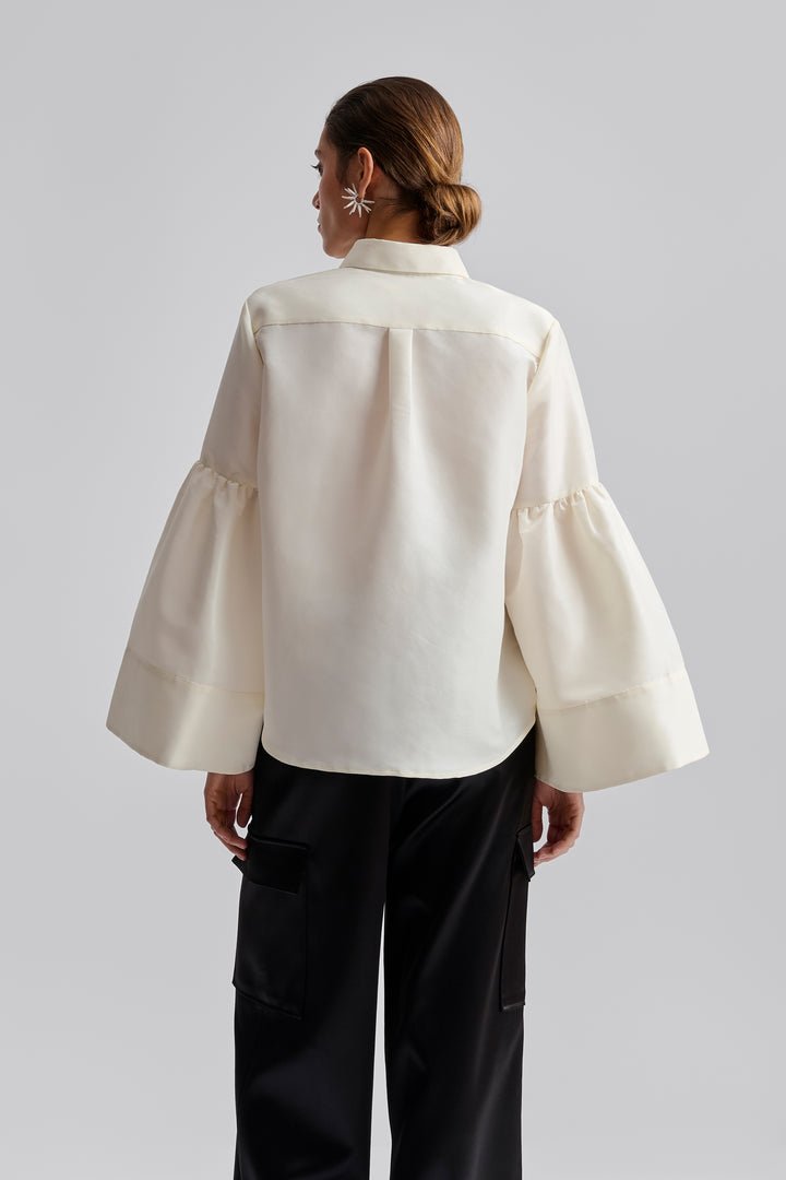 Michaela frill sleeve shirt  Vanilla