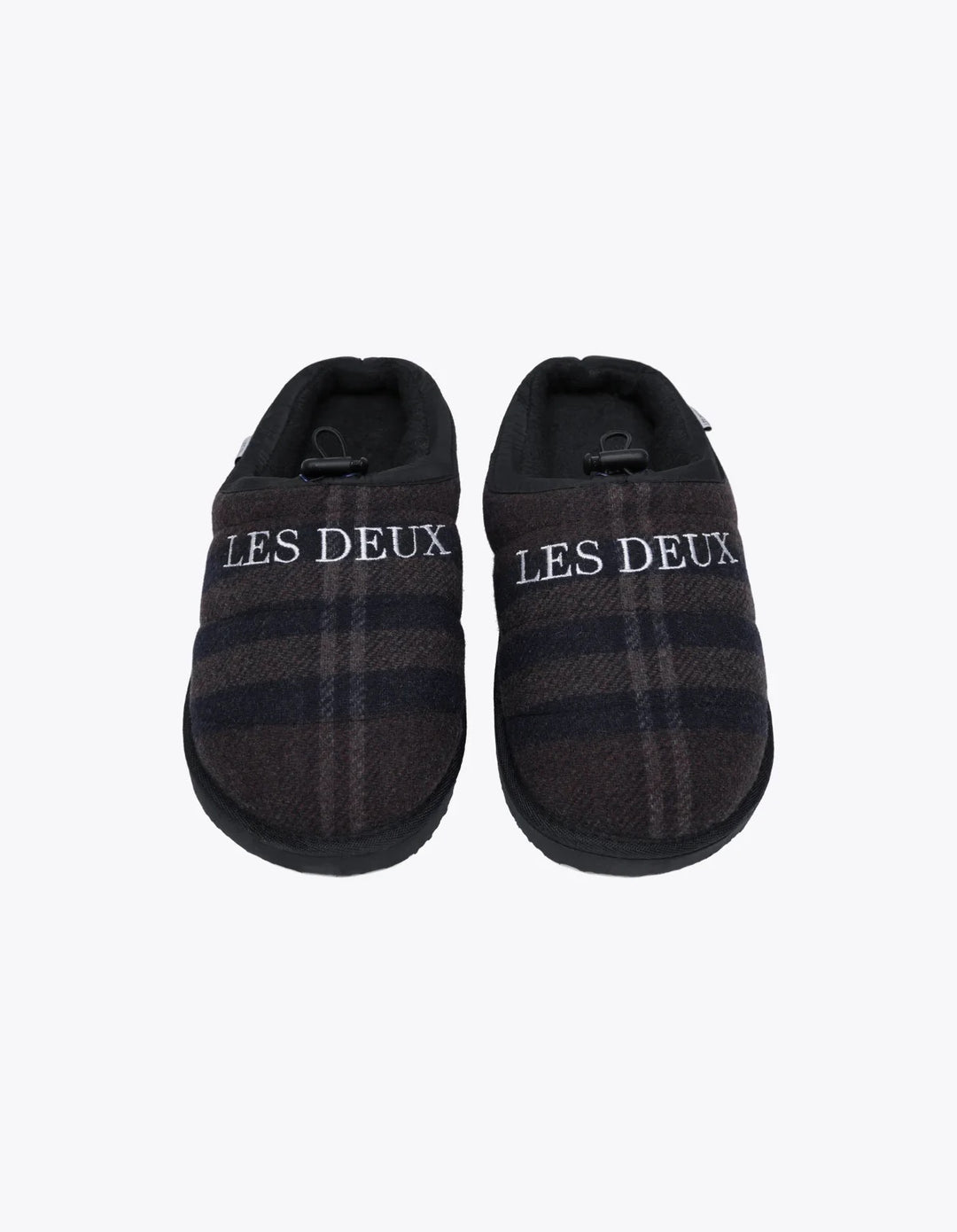 Trey Wool Check Slipper  Coffee Brown/Dark Grey