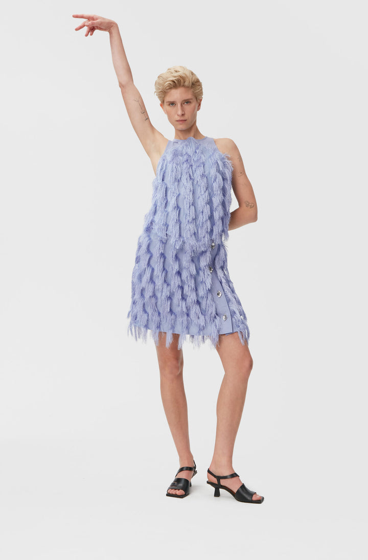 FRINGE MESH SKIRT  Persian Violet