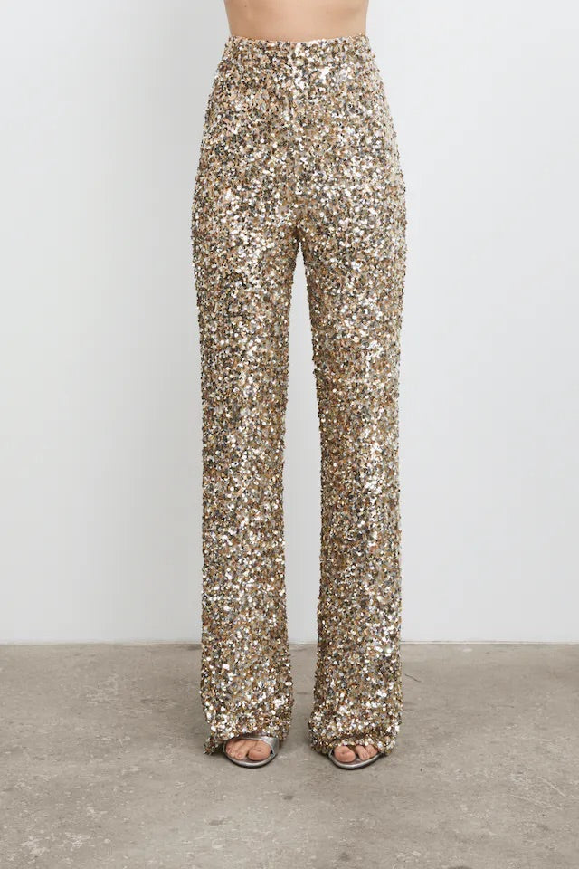 DALI SEQUIN TROUSER  Champagne