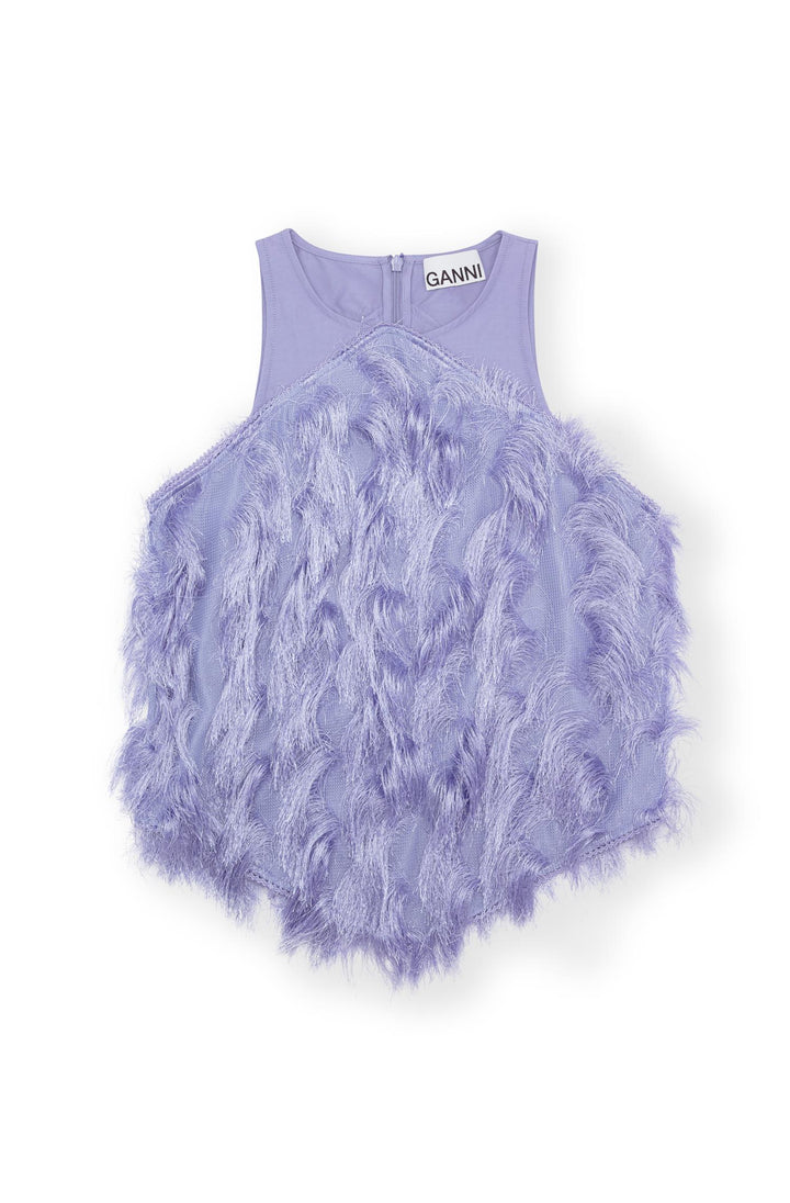 FRINGE MESH TOP  Persian Violet