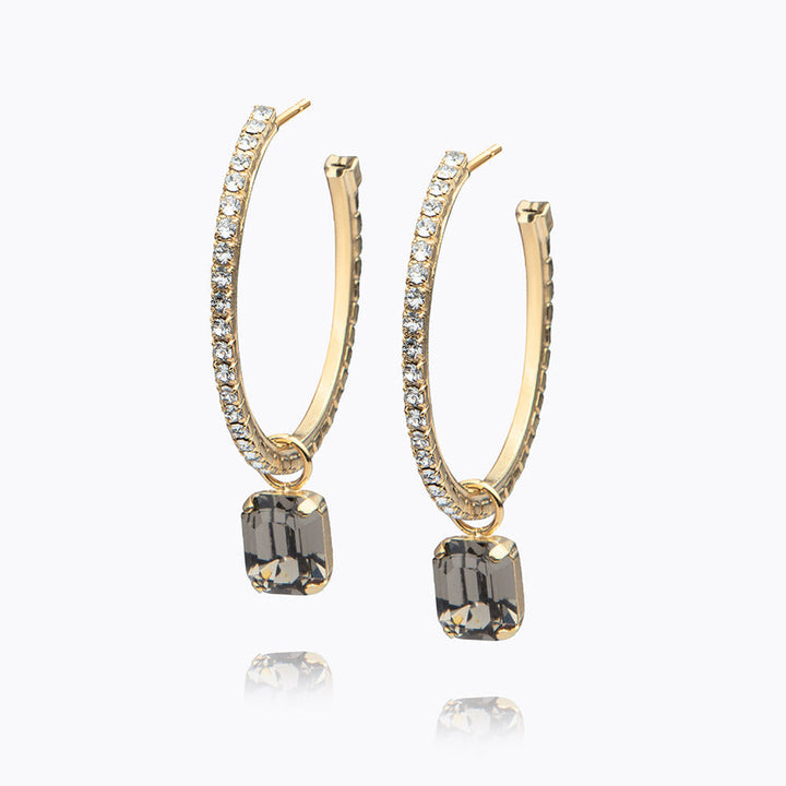 LYDIA LOOP EARRINGS GOLD  Black Diamond