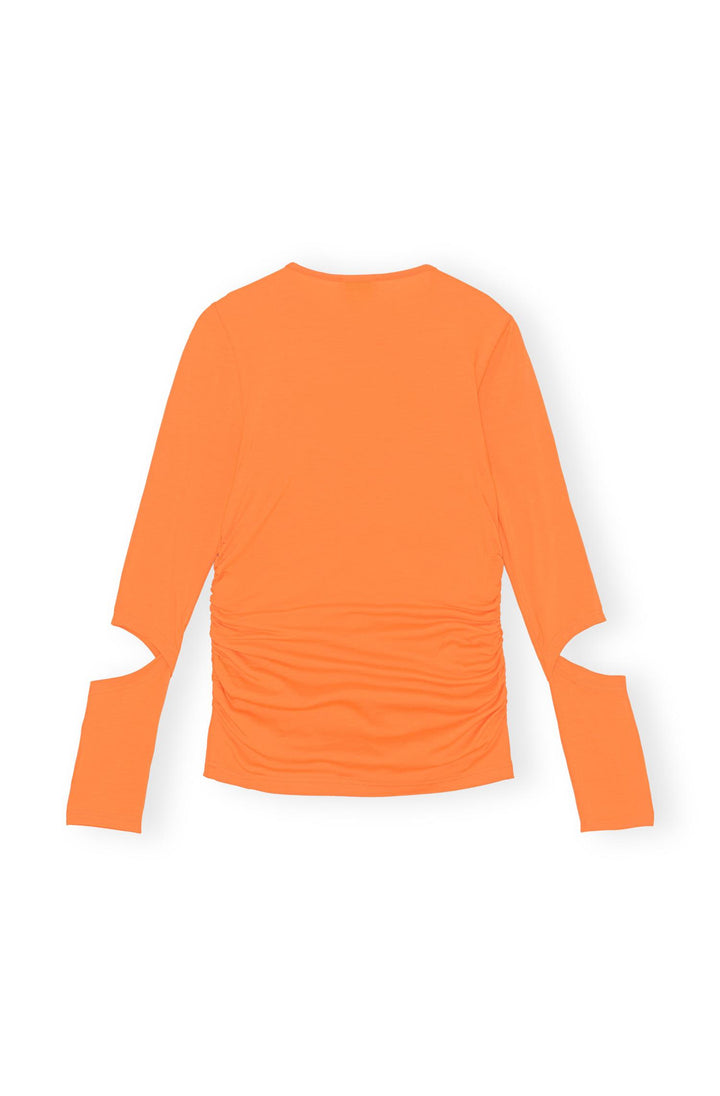 Light stretch jersey cutout  blouse  860 Vibrant Orange