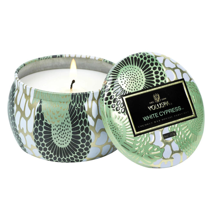 MINI TIN CANDLE 25T  White Cypress