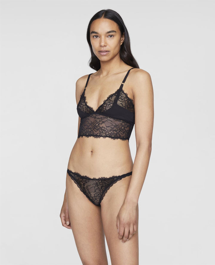 ELLA SHINING SOFT CUP TRIANGLE TOP BRA  Black