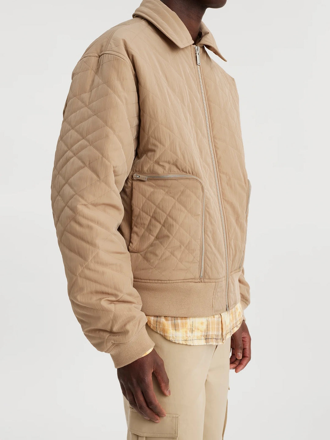 Lark Quilted Bomber Jacket  Sand