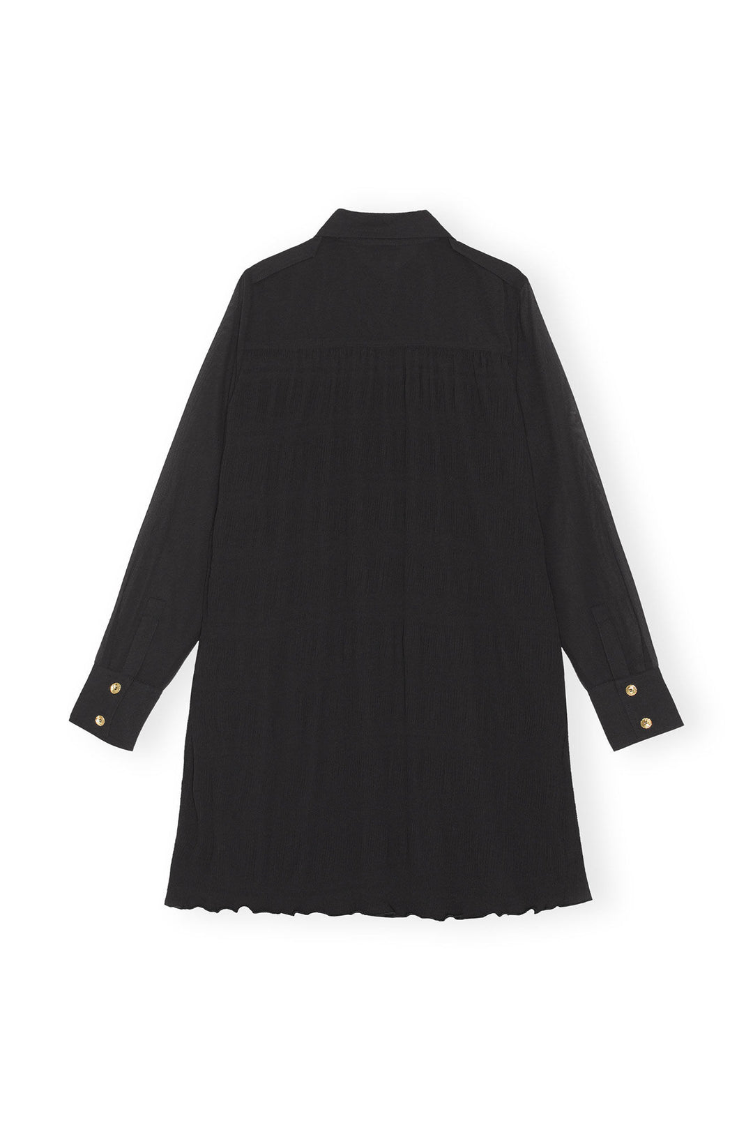 PLEATED GEORGETTE SHIRT DRESS  Black 099