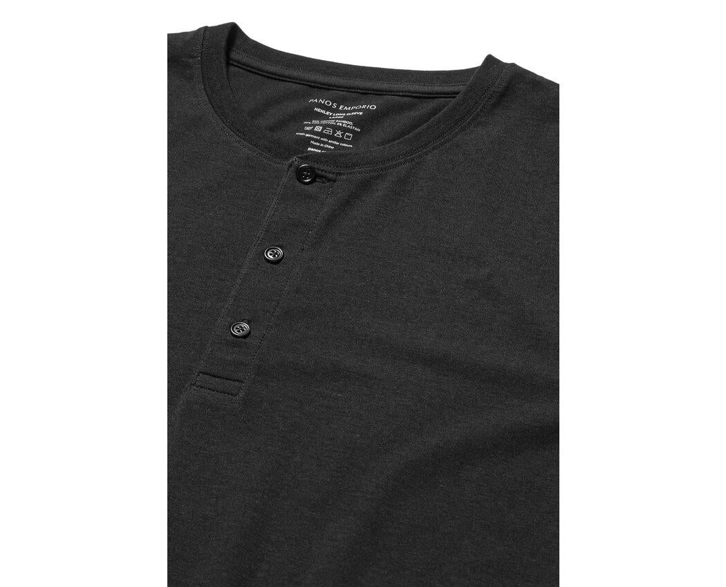 LOUNGE HENLEY COTTON BAMBOO  Black