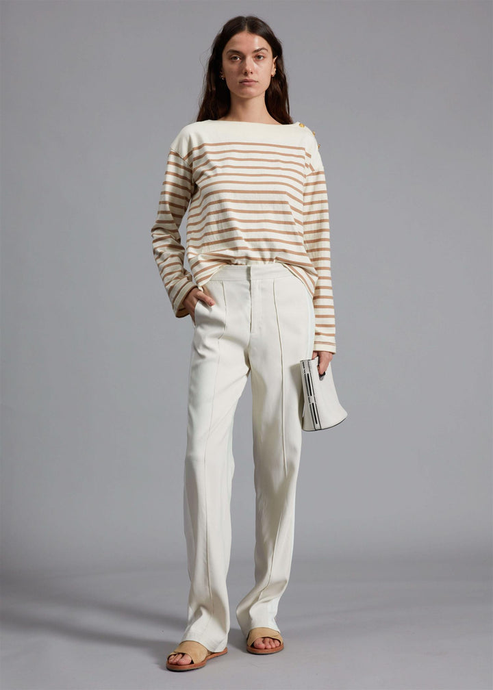 BARDOT STRIPE LS  Camel Stripe