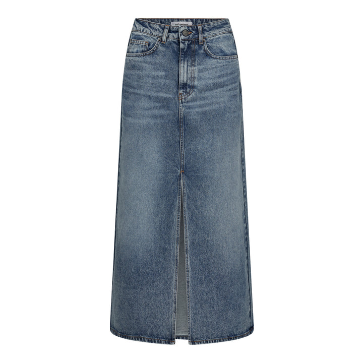 VIKACC SLIT DENIM SKIRT  Denim Blue