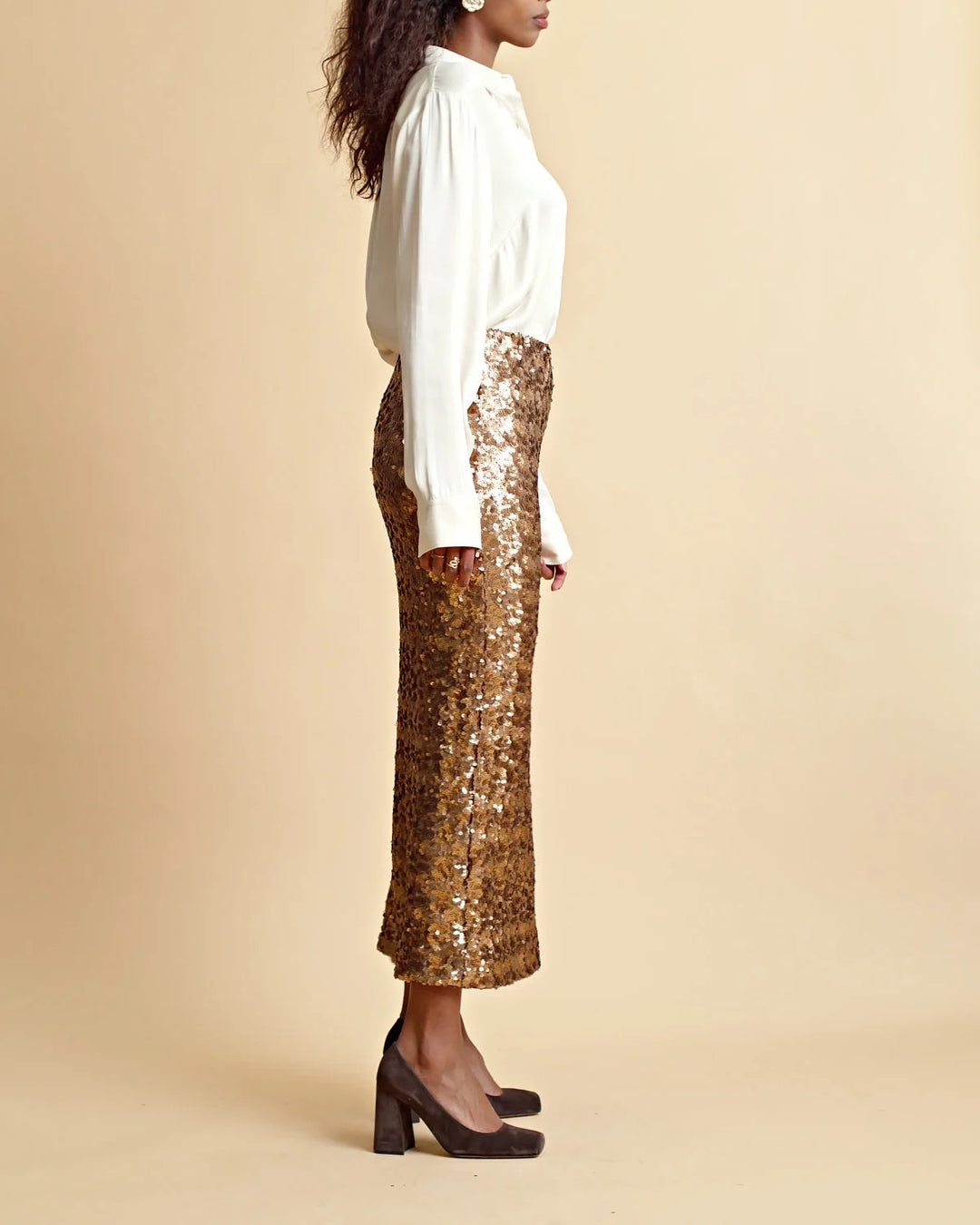 SEQUINS SKIRT  Golden