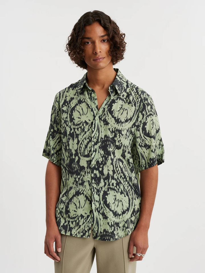 Wiki Print Shirt  Green Mix