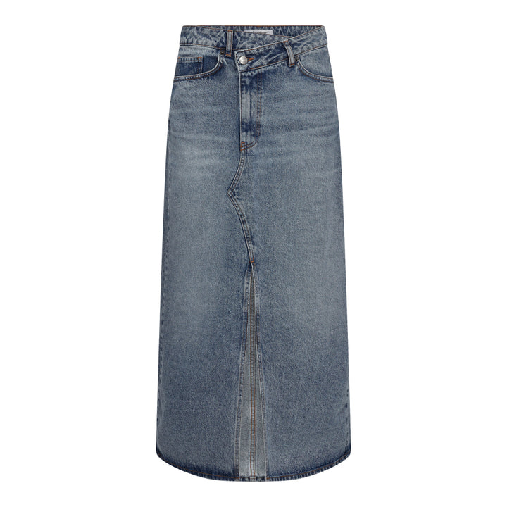 VikaCC Asym Slit Skirt  Denim Blue