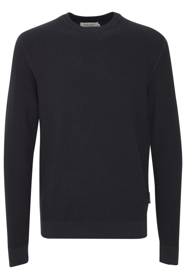 Karl Structured crew neck knit  Dark Navy