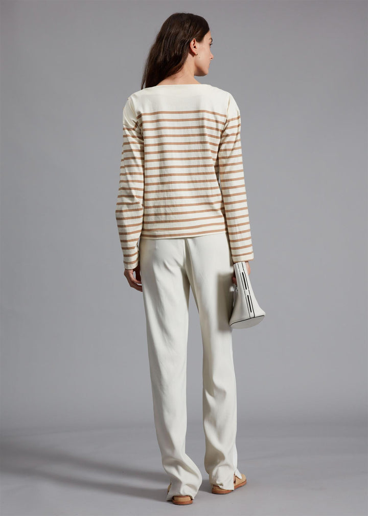 BARDOT STRIPE LS  Camel Stripe