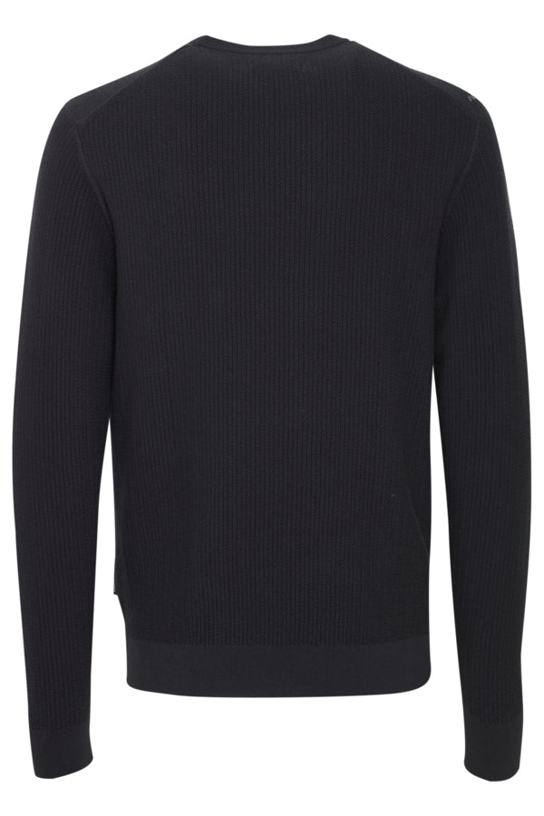 Karl Structured crew neck knit  Dark Navy