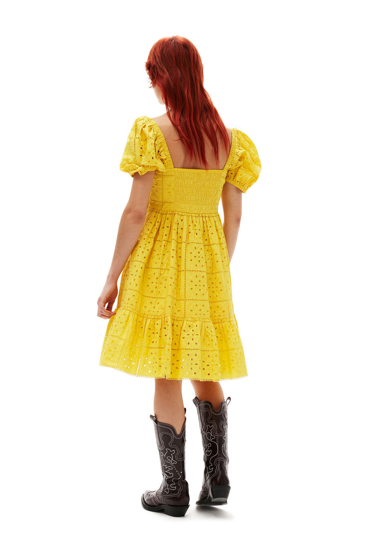 BRODERIE ANGLAISE MINI DRESS  Maize