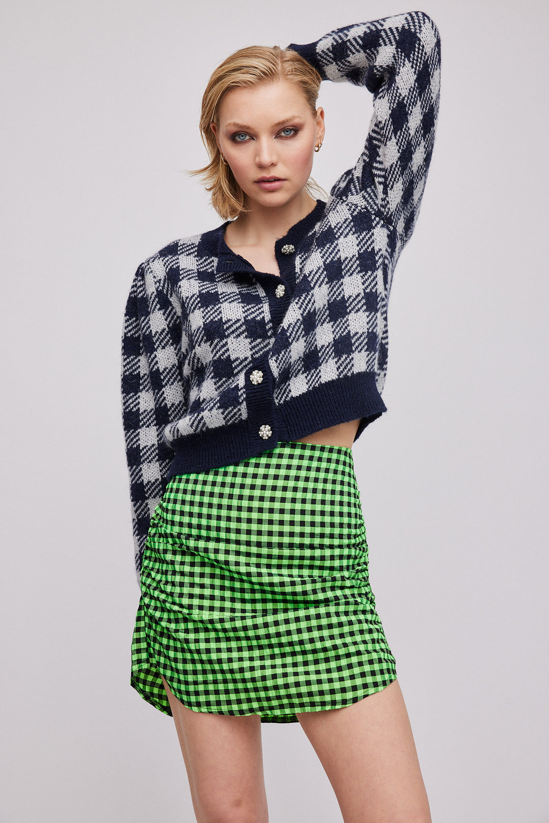 GAYA MINI SKIRT  Green Checked