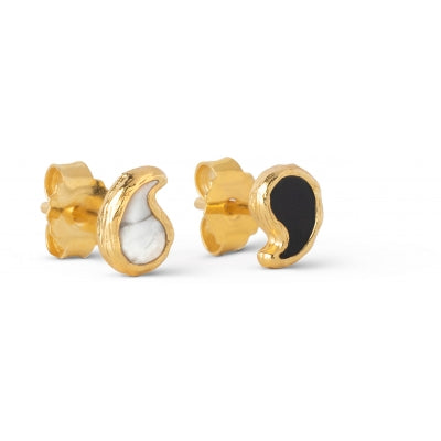 STUDS, SIMPLE YIN YANG  Gold Matt