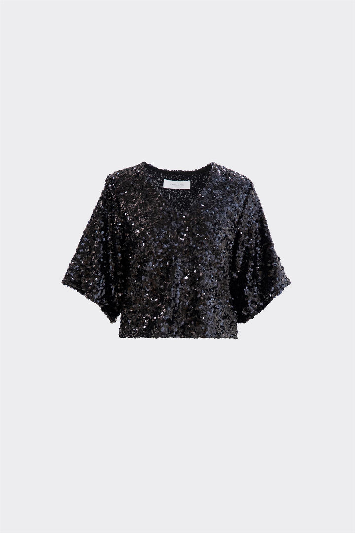 TONY SEQUIN TOP  Black