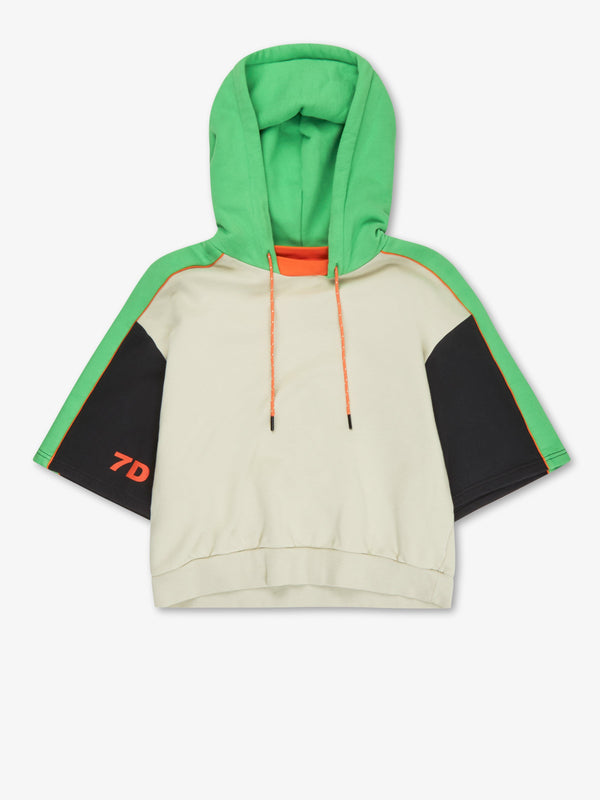 EVONNE S/S CROPPED HOODIE  Mineral Grey