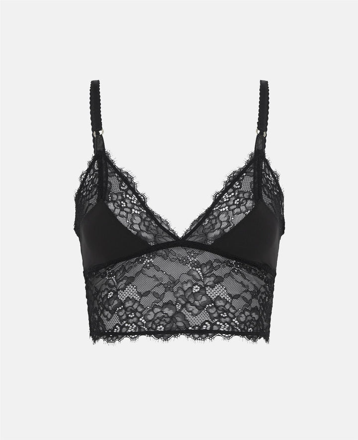 ELLA SHINING SOFT CUP TRIANGLE TOP BRA  Black