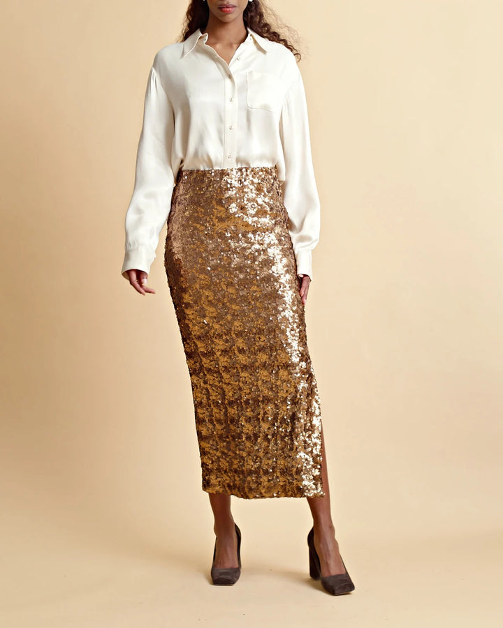 SEQUINS SKIRT  Golden