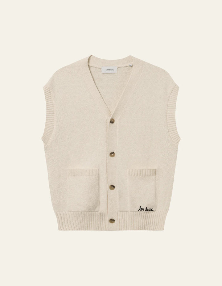 Brad Cardigan Vest  Ivory