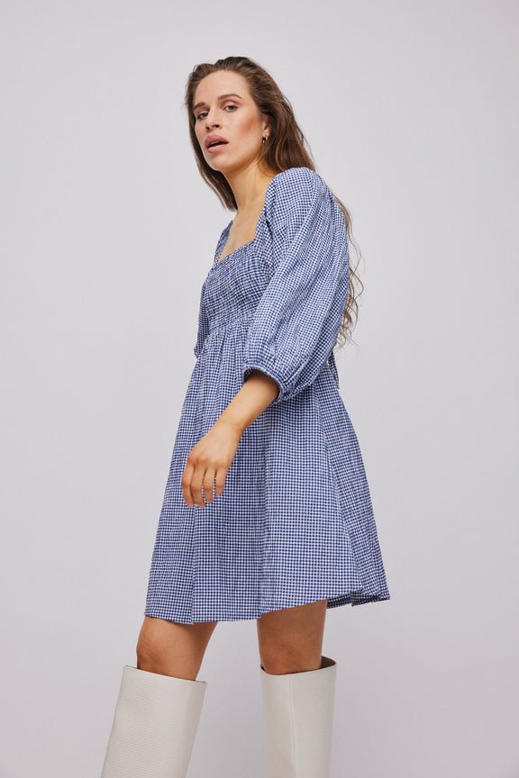 INDIANA SMOCK DRESS  Navy Blue