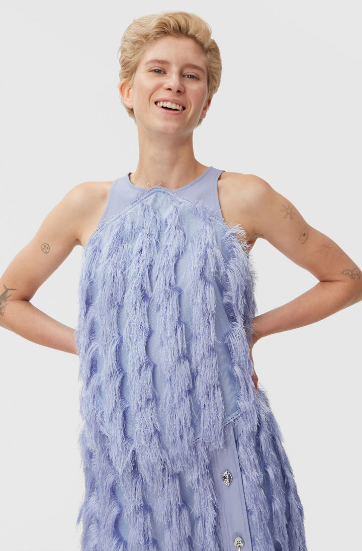 FRINGE MESH TOP  Persian Violet