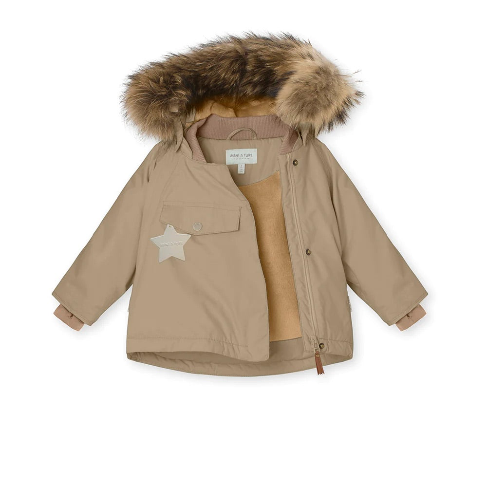 WANG FLEECE LINED WINTER JACKET FUR  Savannah Tan