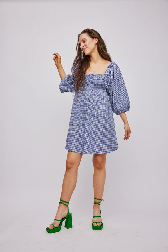 INDIANA SMOCK DRESS  Navy Blue