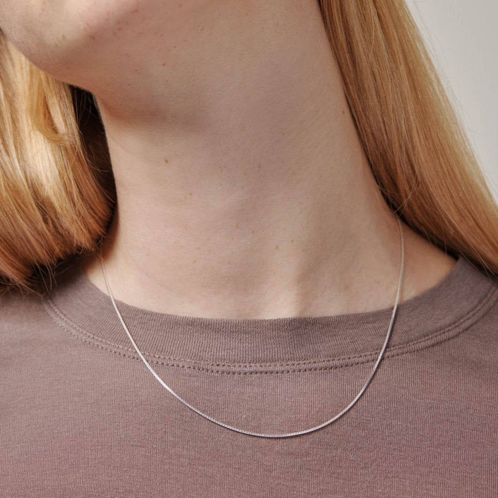 NECKLACE, BOX CHAIN 0,85 MM  Silver